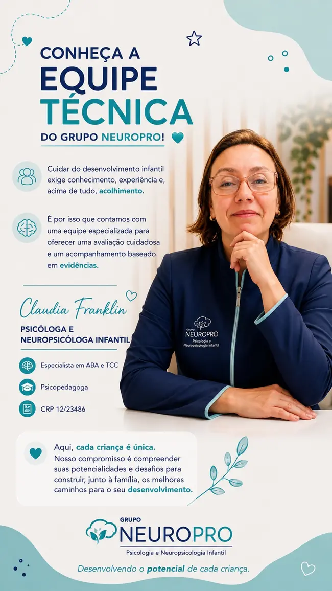 Claudia Franklin, psicóloga, neuropsicóloga infantil e psicopedagoga